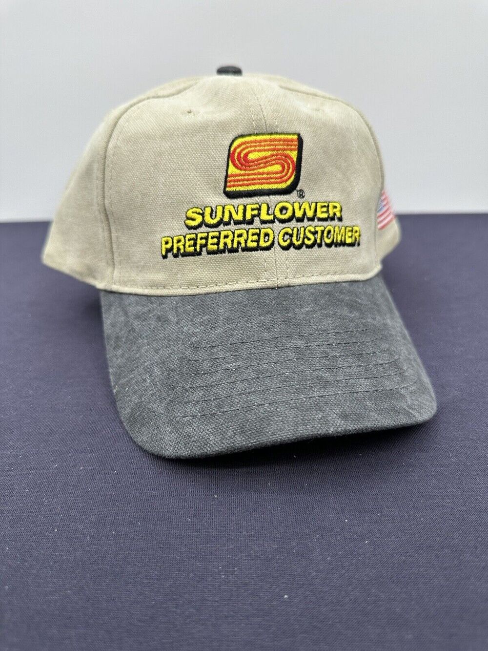 Sunflower Preferred Customer Hat Cap Farming Adjustable Strap American Flag